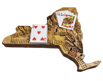 Tablero de cribbage Fractal Burn New York / Almacenamiento continuo de 3 pistas, clavijas y tarjetas