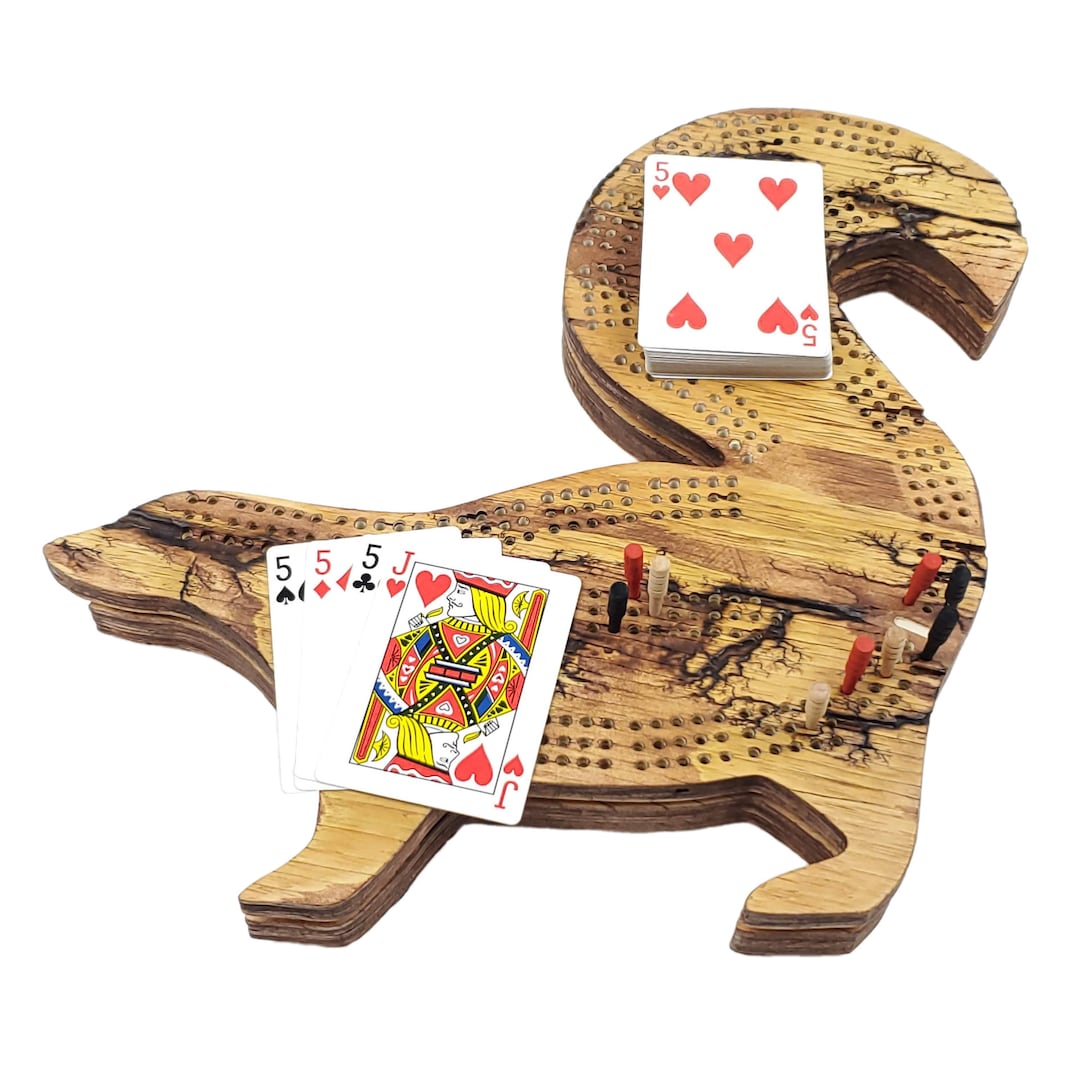 Deluxe Skunk Cribbage Board Fractal Burn Continuous Etsy