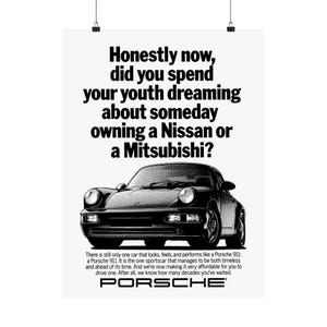 Porsche-tidningsannons - Art RePrint-väggposter