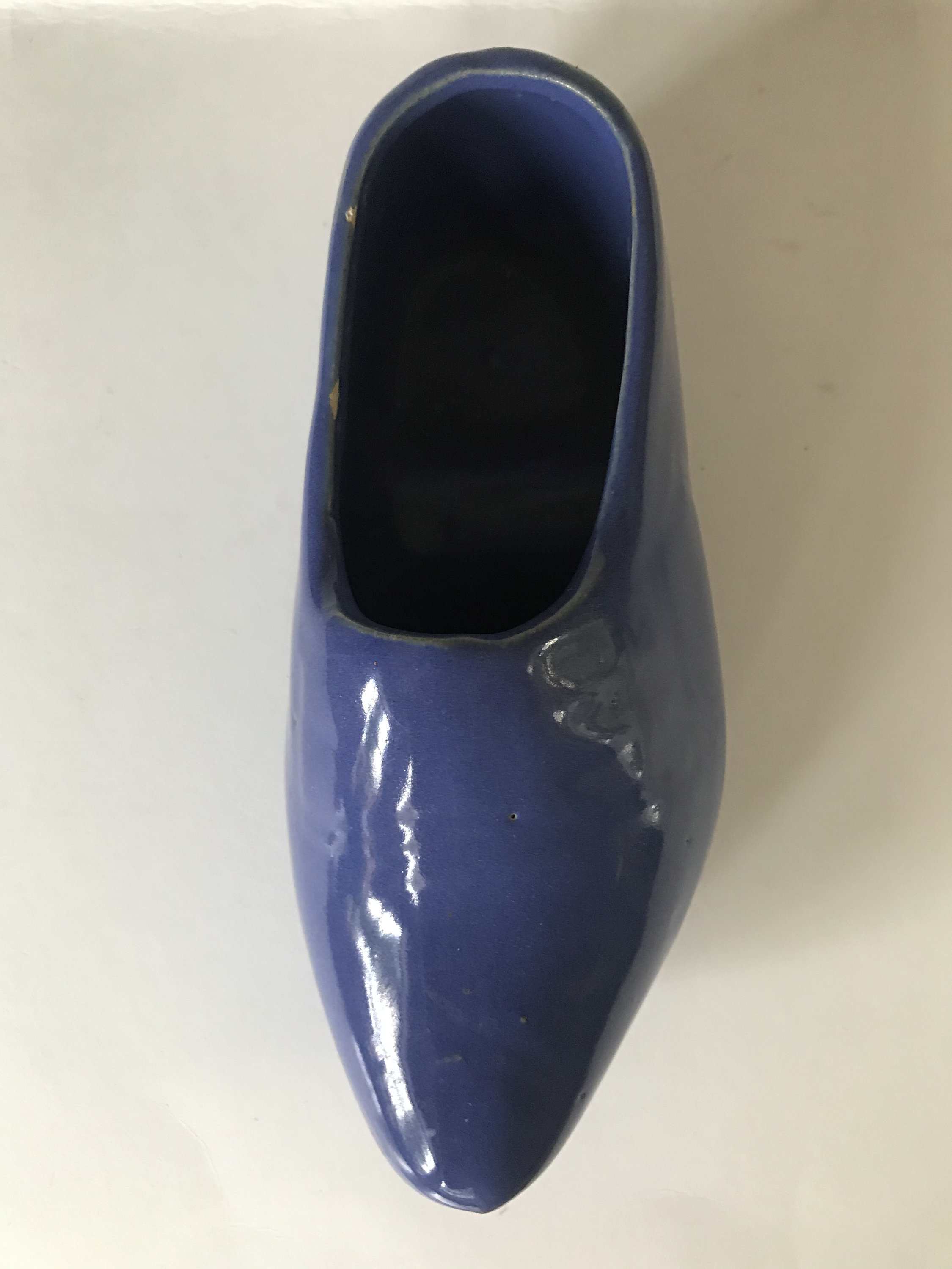 Blue Glazed Dutch Shoe Planter Etsy