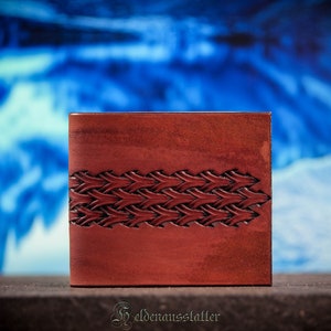 Cartera de cuero personalizable hecha a mano Cartera de cuero estilo vikingo - ¡Elección de colores!