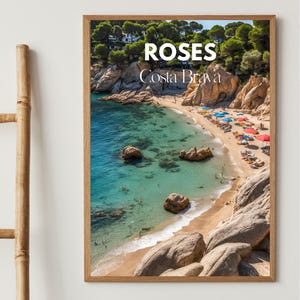 Rosas | Cartel A3, impresión de España, impresión de arte de pared de viaje de Rosas, cartel de viaje de la Costa Brava