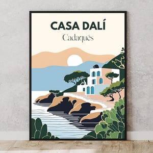 Cadaqués Maison de Dalí | Affiche A3, impression d'Espagne, impression d'art mural de voyage à Cadaques, affiche de voyage Costa Brava