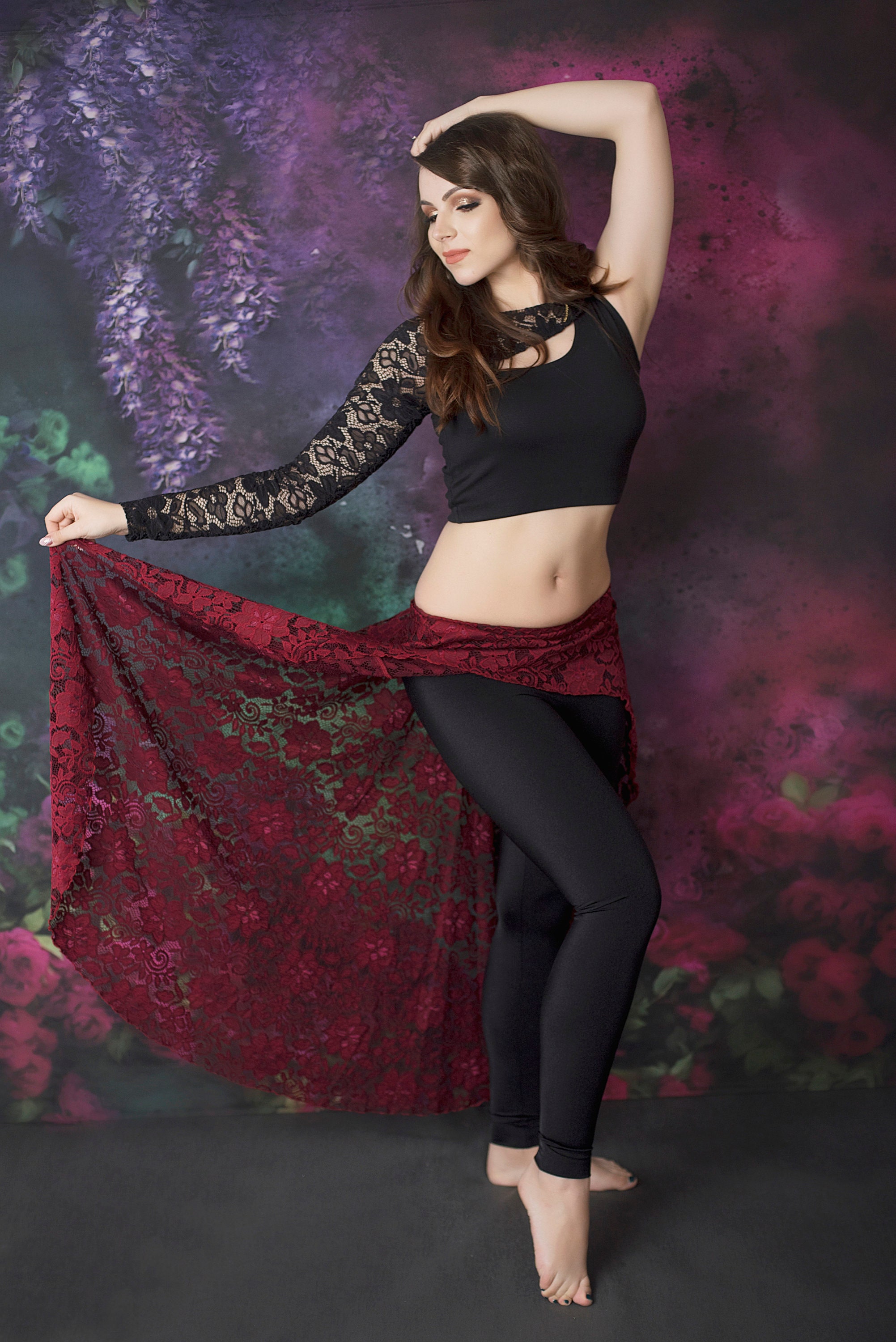 Jupe Fendue En Mousseline De Soie Pour Danse Orientale - Idéale Pour Débutantes, Festivals Et Soirées