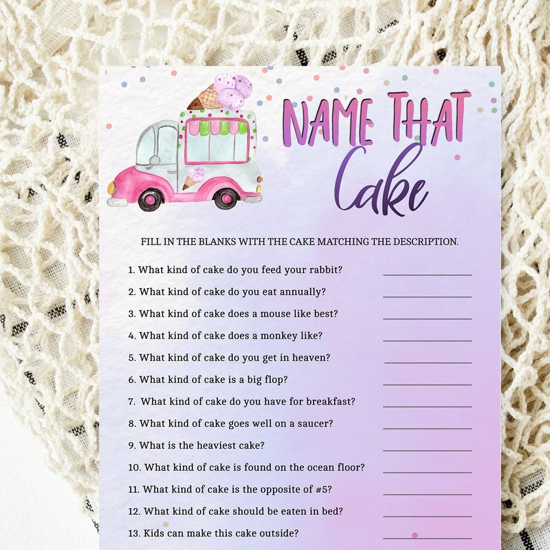 Name That Cake Game - Etsy