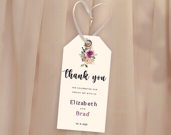 Wedding Thank You Tag Template Wedding Favor Tag  Personalized Editable Printable Bridal Corjl DIY Instant Digital Download Make My Own AA1