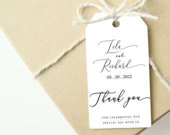 Wedding Thank You Tag Template Wedding Favor Tag  Personalized Editable Printable Bridal Corjl DIY Instant Digital Download Make My Own AA4