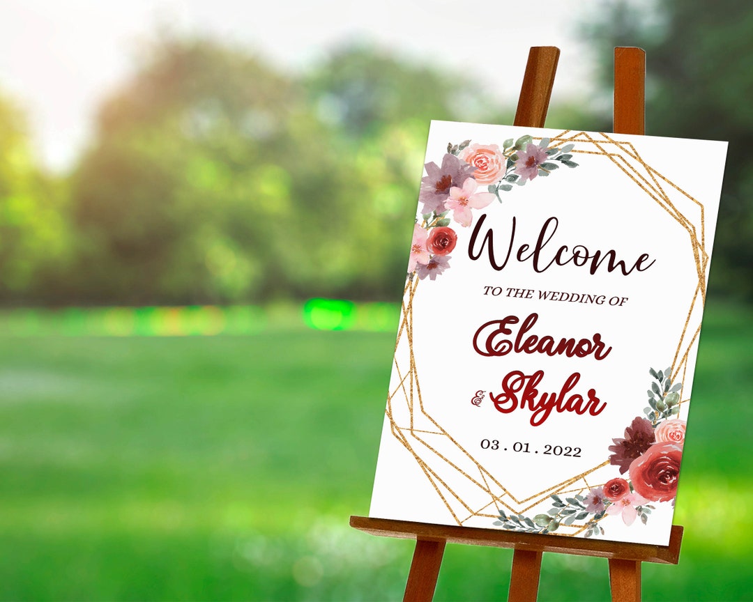 Wedding Welcome Sign Editable Template Printable Personalized ...
