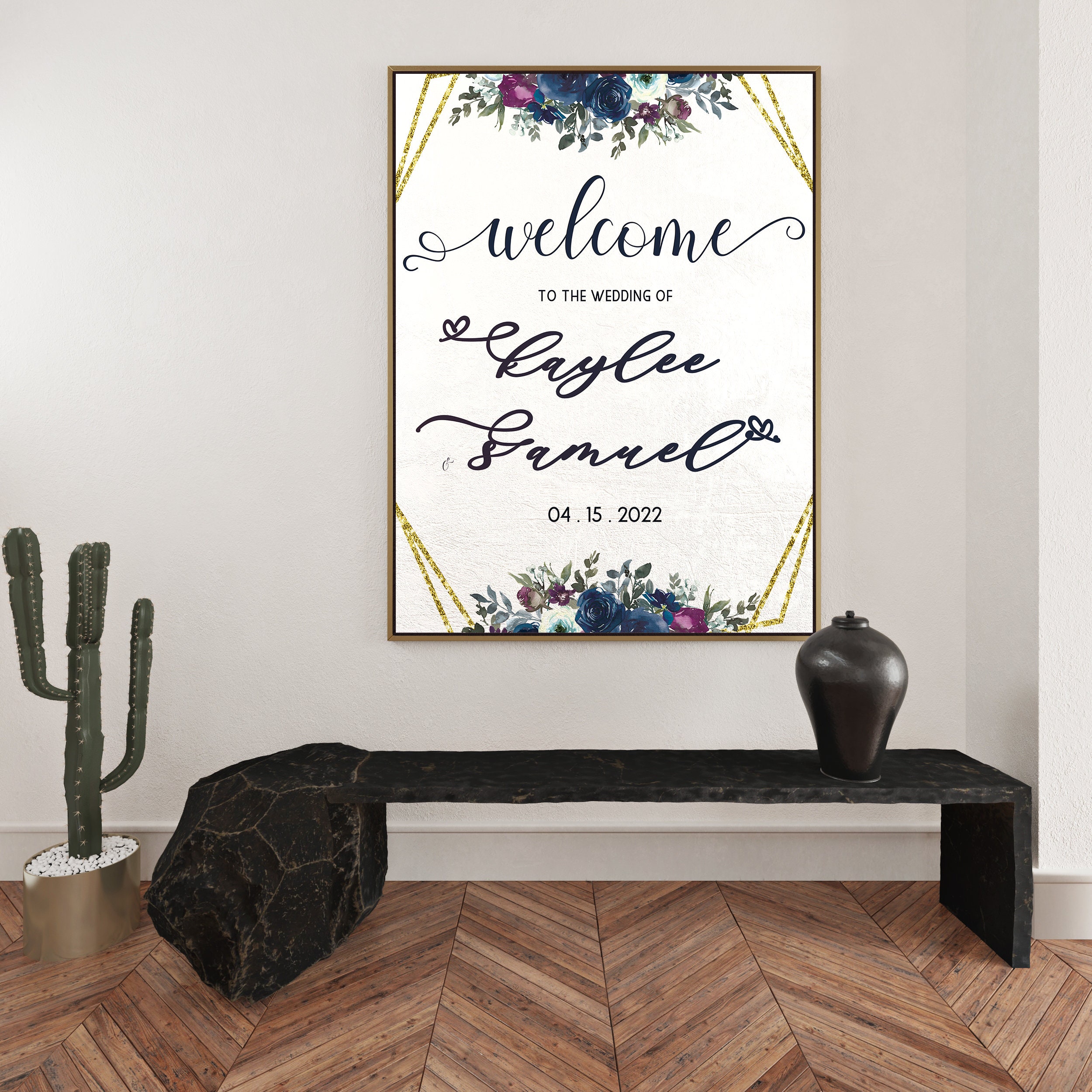 Wedding Welcome Sign Editable Template Printable Personalized Hexagonal ...