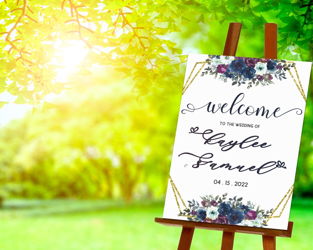 Wedding Welcome Sign Editable Template Printable Personalized Hexagonal ...