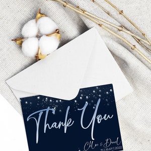 Wedding Thank You Card Template Wedding Thank You Note Personalized Editable Printable Bridal Corjl Instant Digital Download Make My Own AA7