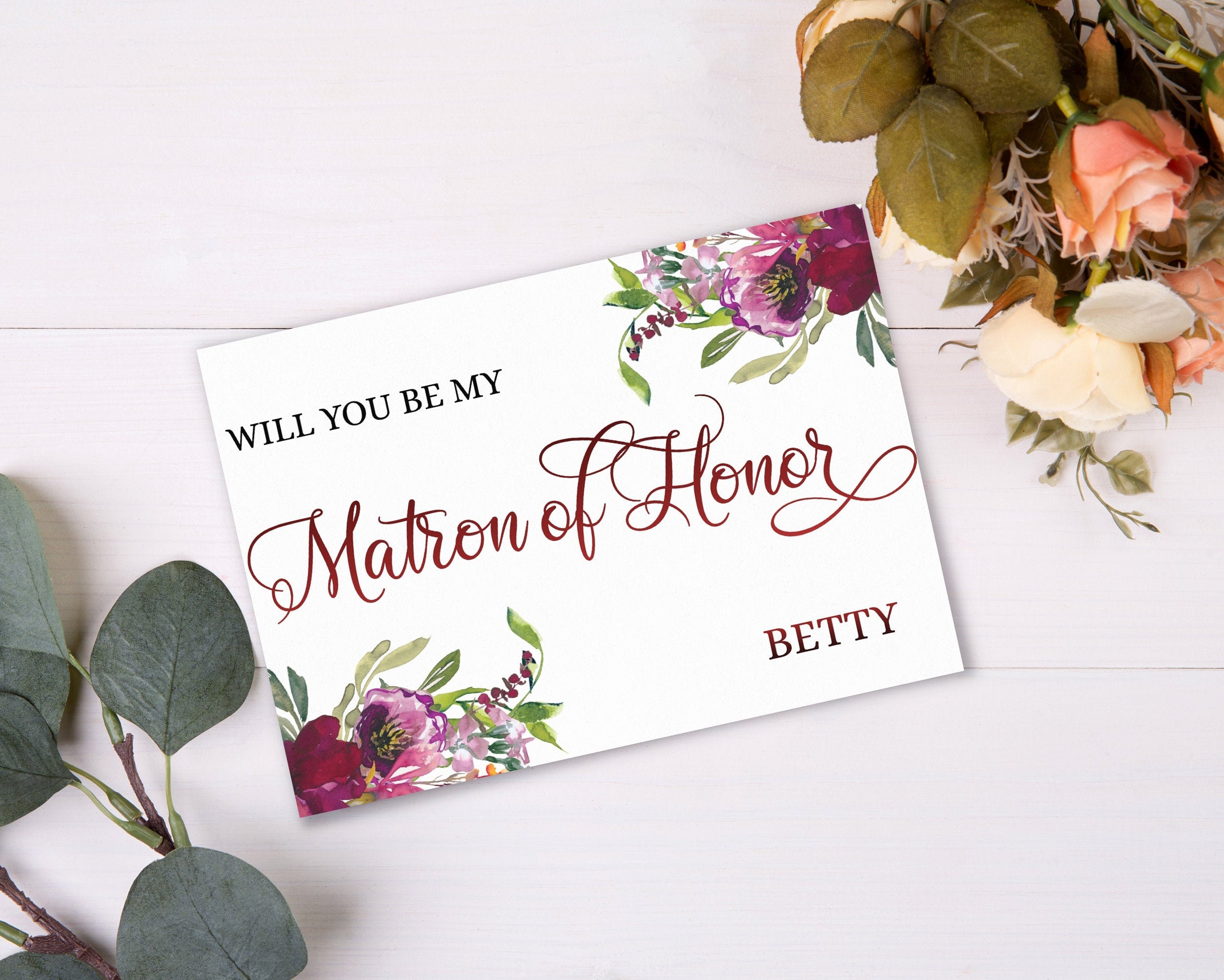 Will You Be My Matron of Honor Proposal Personalized Editable Template ...