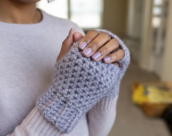 Guantes gruesos, cómodos y fáciles de usar (opción de pulgar hacia adentro o hacia afuera) / SOLO PATRÓN