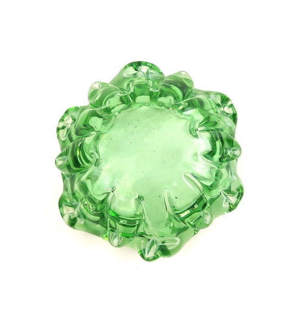 Mid Century - Murano style - Hand Blown Green Gla… - image 3