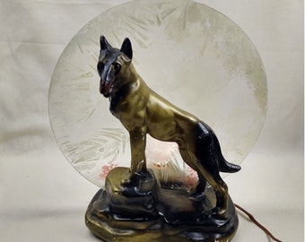 Tiza - Carnaval - Lámpara para perros - Perro lobo - con pantalla