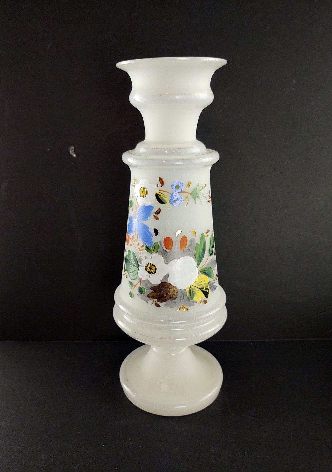 Bristol Glass Victorian Glass Hand Painted Vase Etsy