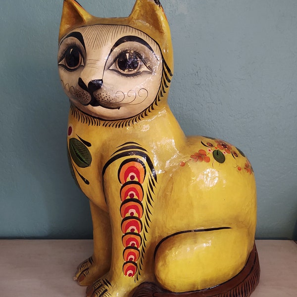 Paper Mache Cat Etsy