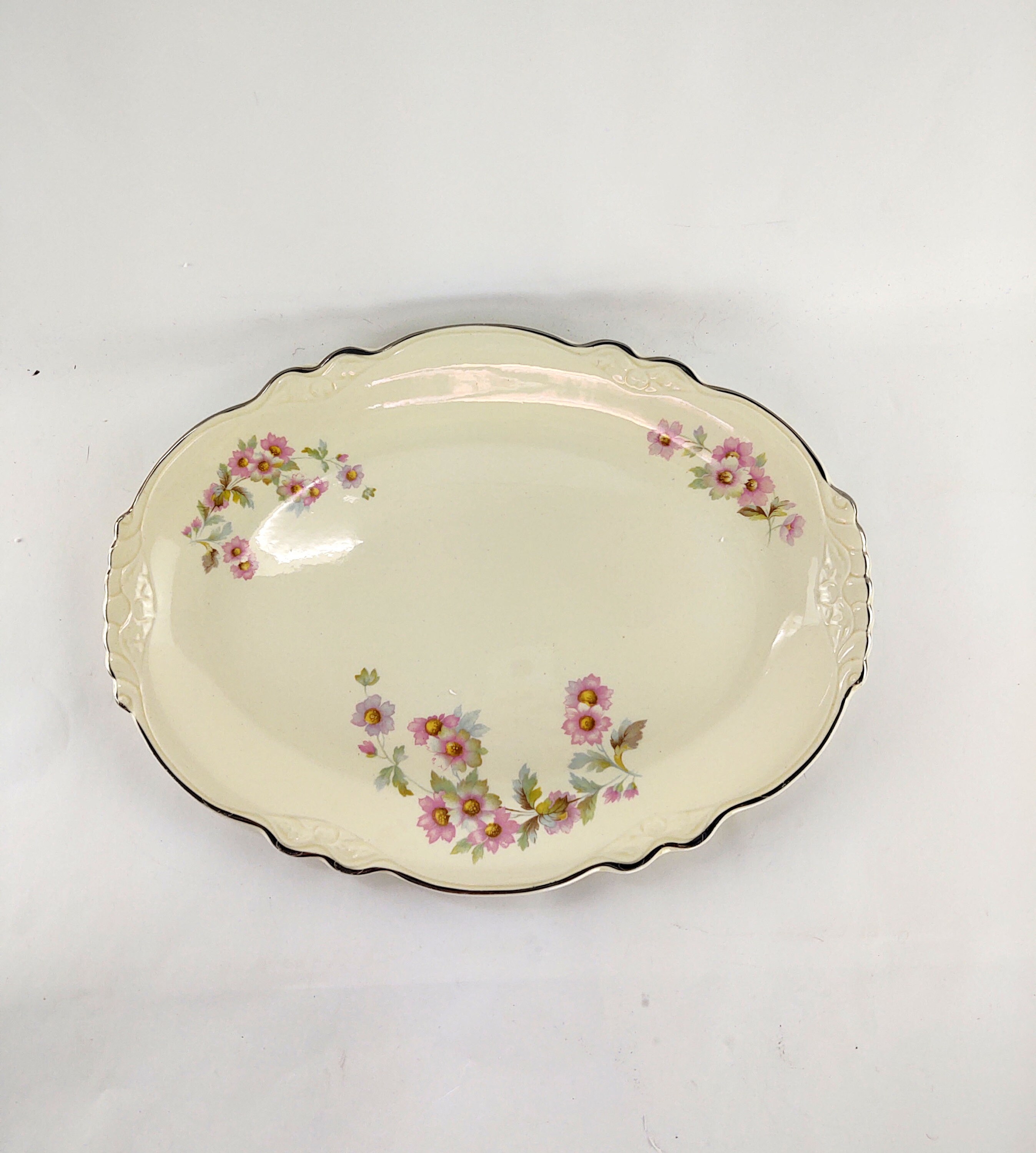 SALE‼️REGINA ROMANTICO Server~Homer Laughlin Virginia Rose H40 N8 Oval Plate