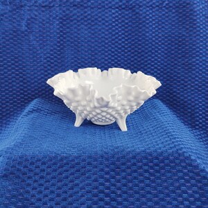 Fenton  - Hobnail - Milk Glass - Double Crimped - Ruffled Edge