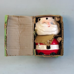 Père Noël qui fait un clin d'oeil - Lenticulaire - Années 50 - Dans la boîte - Sel et poivre - Livraison gratuite