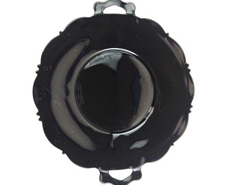 Smith Glass - Mt. Pleasant -Ebony Glass - Black Milk Glass - Amethyst Glass Plate