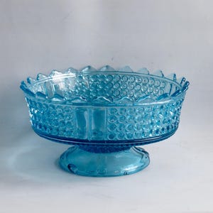 Antique Blue Glass Footed Bowl - Compote - Free Shipping