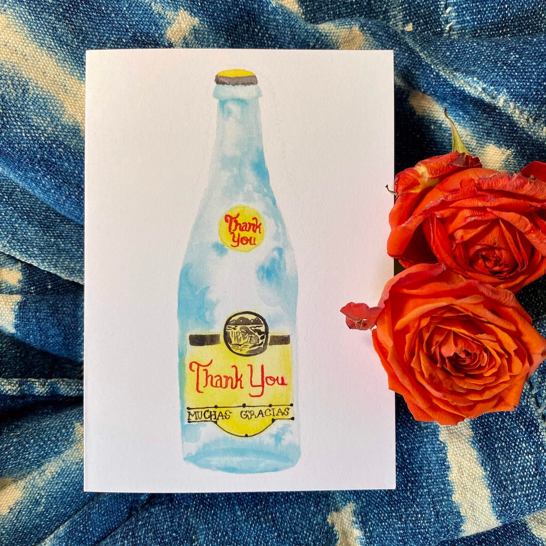 Set of 10 Handmade Watercolor Thank You Cards - Topo Chico Muchas ...