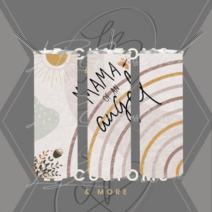 Boho Mama of an angel tumbler wrap AND mockup bundle! PNG
