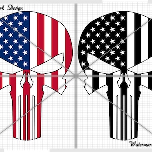 Amerykańska flaga w złym stanie z Punisherem, Punisher SVG, sylwetka Punishera, Punisher czaszka SVG, Punisher wektor, Sparta SVG