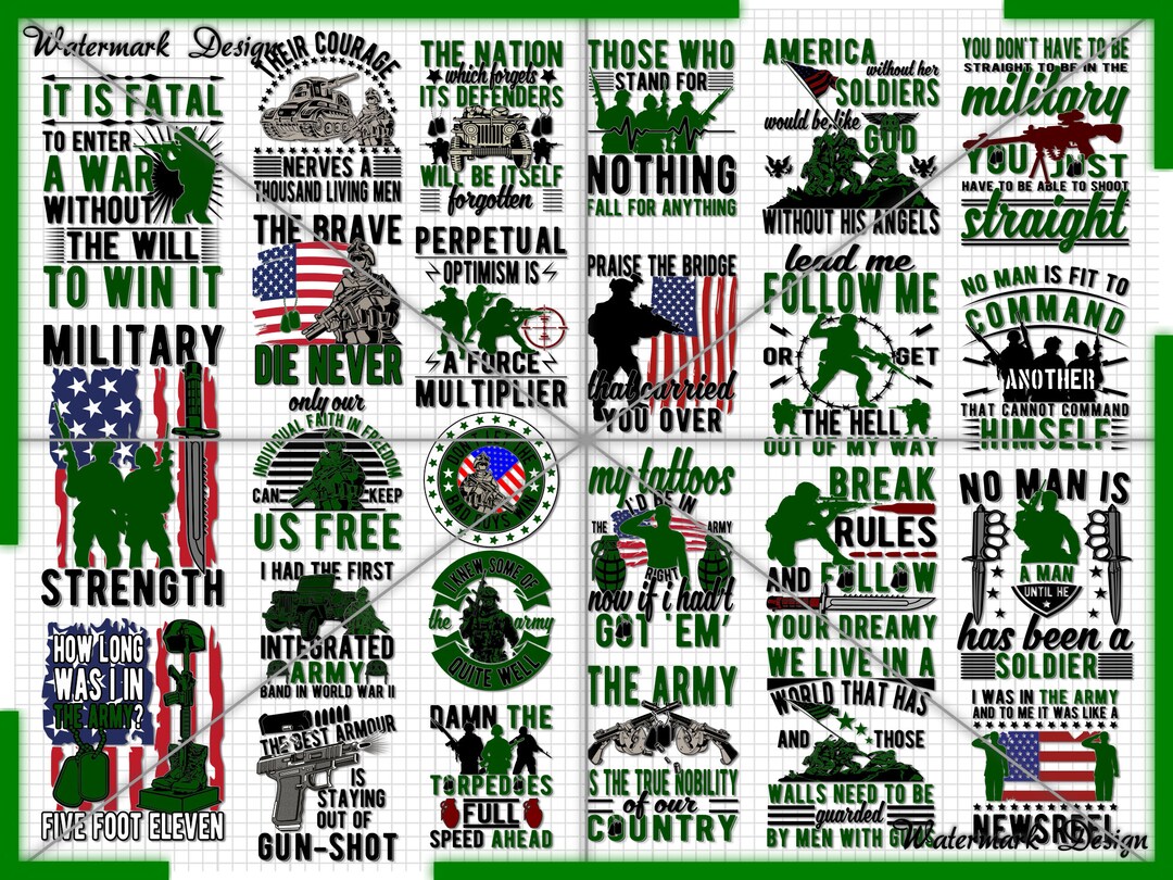 Military Army Design Bundle Volume 1 All 25 Design para descarga ...