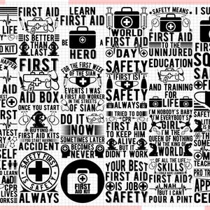 First aid svg, first aid symbol svg, emergency kit svg, emergency medicine, diy kit, self care kit, safety bandage svg, First Aid V3