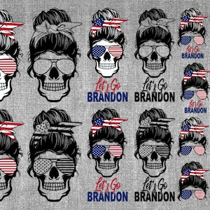 Messy Bun Brandon, Let’s Go Brandon Messy Bun, 2 Design in Layer Design Inclu Design For Digital Download - PUS3