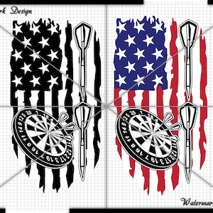 Dart Flag Distressted, Dart svg, Shooting svg 4th july svg - Vector Clip Art Cut File-Commercial/Personal Use for Cricut,Cameo,Silhouette