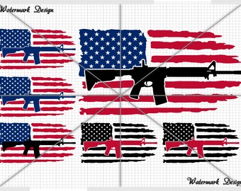 American Distressed Flag with AR15, american flag svg, bullet flag svg, bullet svg, 4th of july, memorial day, we the people, Patriot svg