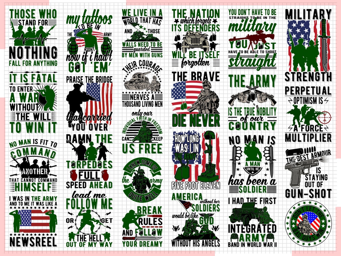 Military Design Bundle, Military Svg Bundle, Patriotic Svg, Army ...