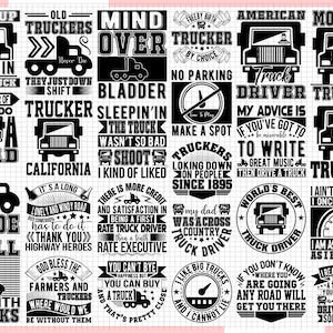 Trucker Design Bundle,  Semi Truck SVG, Vacuum Truck Svg, Truck Svg, Tank Truck Svg, Semi Trailer Svg, truck driver svg, American Trucker V4