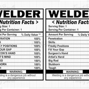 welder svg welder life svg nutrition facts svg welder nutrition svg welder svg bundle welder svg Design For Digital Download - NF2