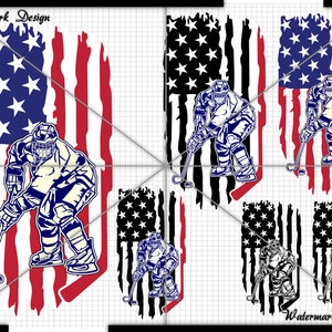 Hockey Flag Distressted, Hockey svg, hock svg 4th july svg - Vector Clip Art Cut File-Commercial/Personal Use for Cricut,Cameo,Silhouette