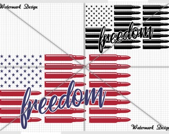 American Bullet  Flag FREEDOM, american flag svg, bullet flag svg, bullet svg, 4th of july, memorial day svg, we the people svg, Patriot svg