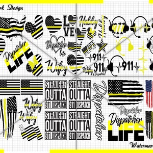Dispatcher Tunn Gul Design Bundle Volym - Alla 60 Design i format fil SVG EPS DXF ai jpeg png pdf