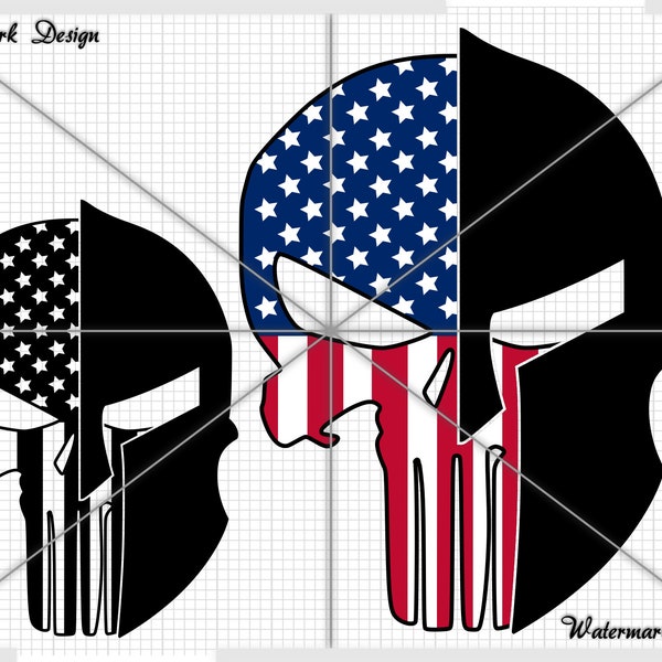 American Distressed Flag with Punisher, the punisher svg,  punisher silhouette , skull punisher svg, the punisher vector, sparta svg