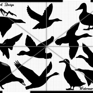 Duck Svg, Flaying Duck Vector - Vector Clip Art Cut File-Commercial/Personal Use for Cricut,Cameo,Silhouette