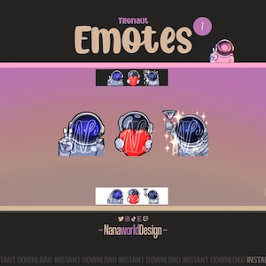 Emotes Astronaut Pack 1/5 Twitch Sub Emotes Bits for Streamers and Discord Server image 1