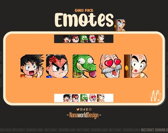 Emotes Goku Twitch Sub Emotes Bits for Streamers and Discord Server