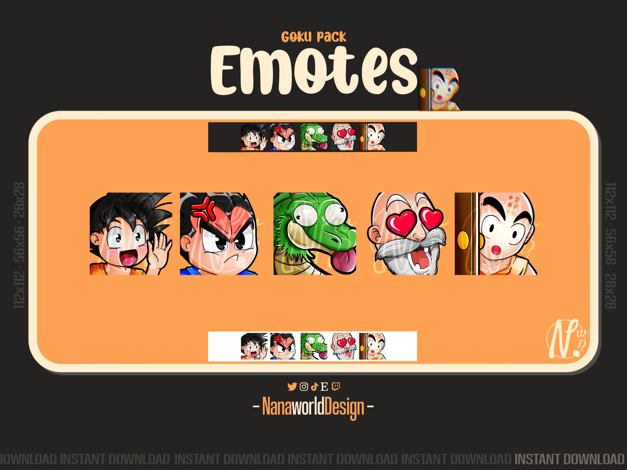 Emotes Goku Twitch Sub Emotes Bits for Streamers and Discord Etsy
