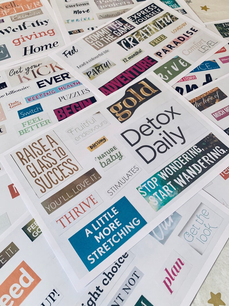 100 Thrive Printable Magazine Words Vision Board Kit - Etsy