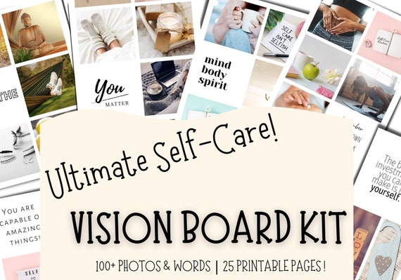 Vision Board Printable Self Care Vision Board Kit Vision - Etsy