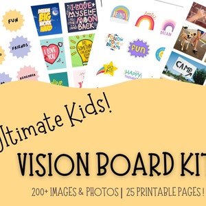 Kids Vision Board Kit Vision Board Printable Kids Self - Etsy
