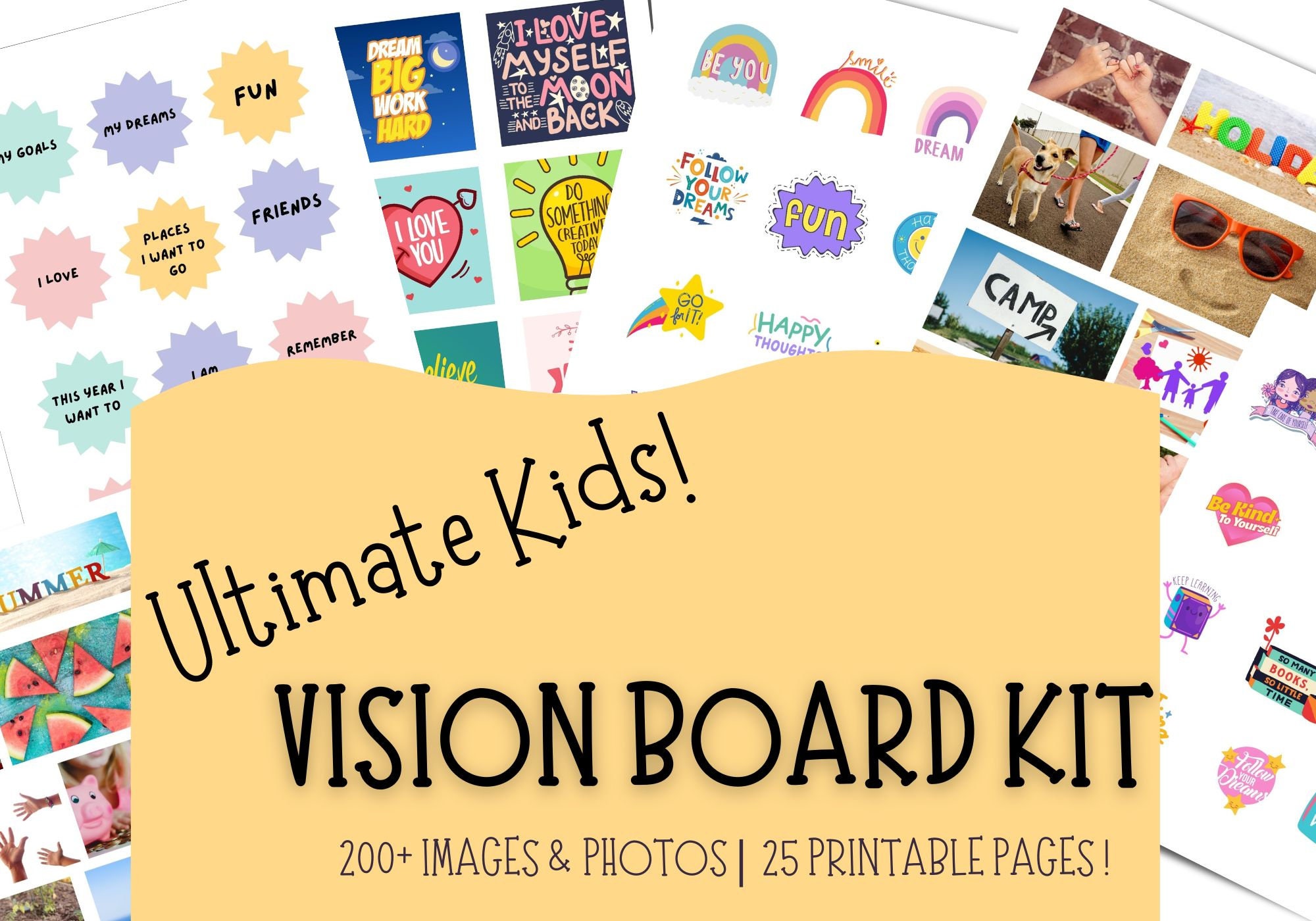 Kids Vision Board Kit Vision Board Printable Kids Self - Etsy