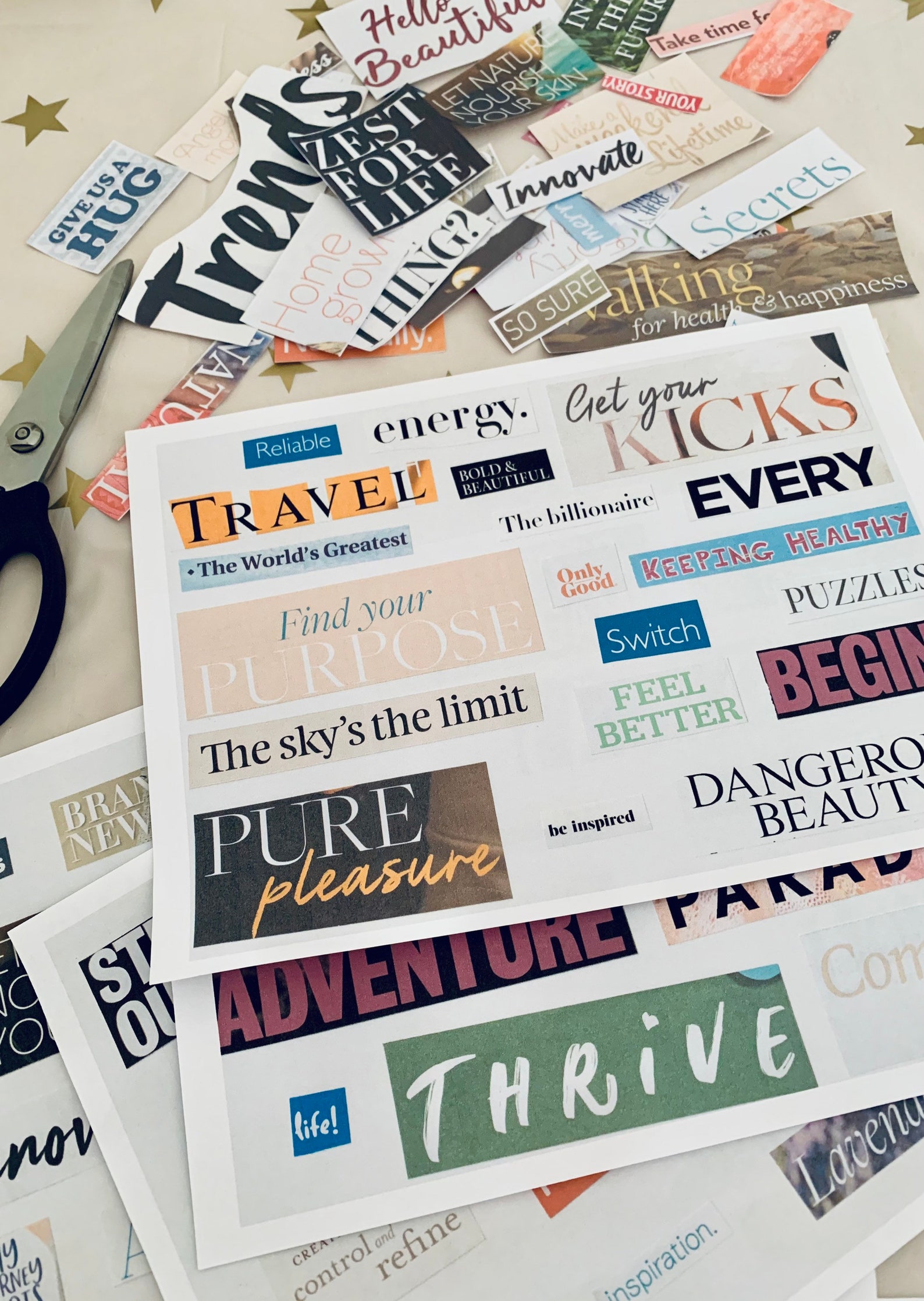 Vision Board Printable Magazine Clippings Vision Board Kit Etsy